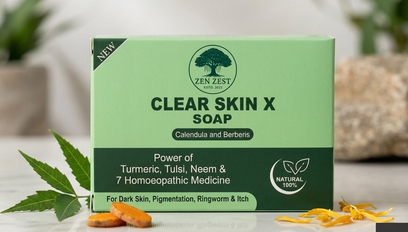 Zen Zest Clear Skin X Soap | 100% Natural Homeopathic &amp; Herbal Bar for Pigmentation &amp; Itch Relief