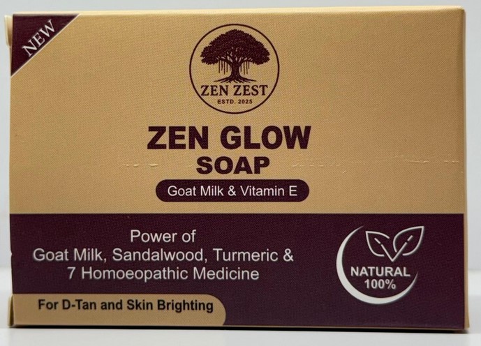Zen Zest Zen Glow Soap | 100% Natural Goat Milk &amp; Vitamin E Bar for D-Tan &amp; Skin Brightening